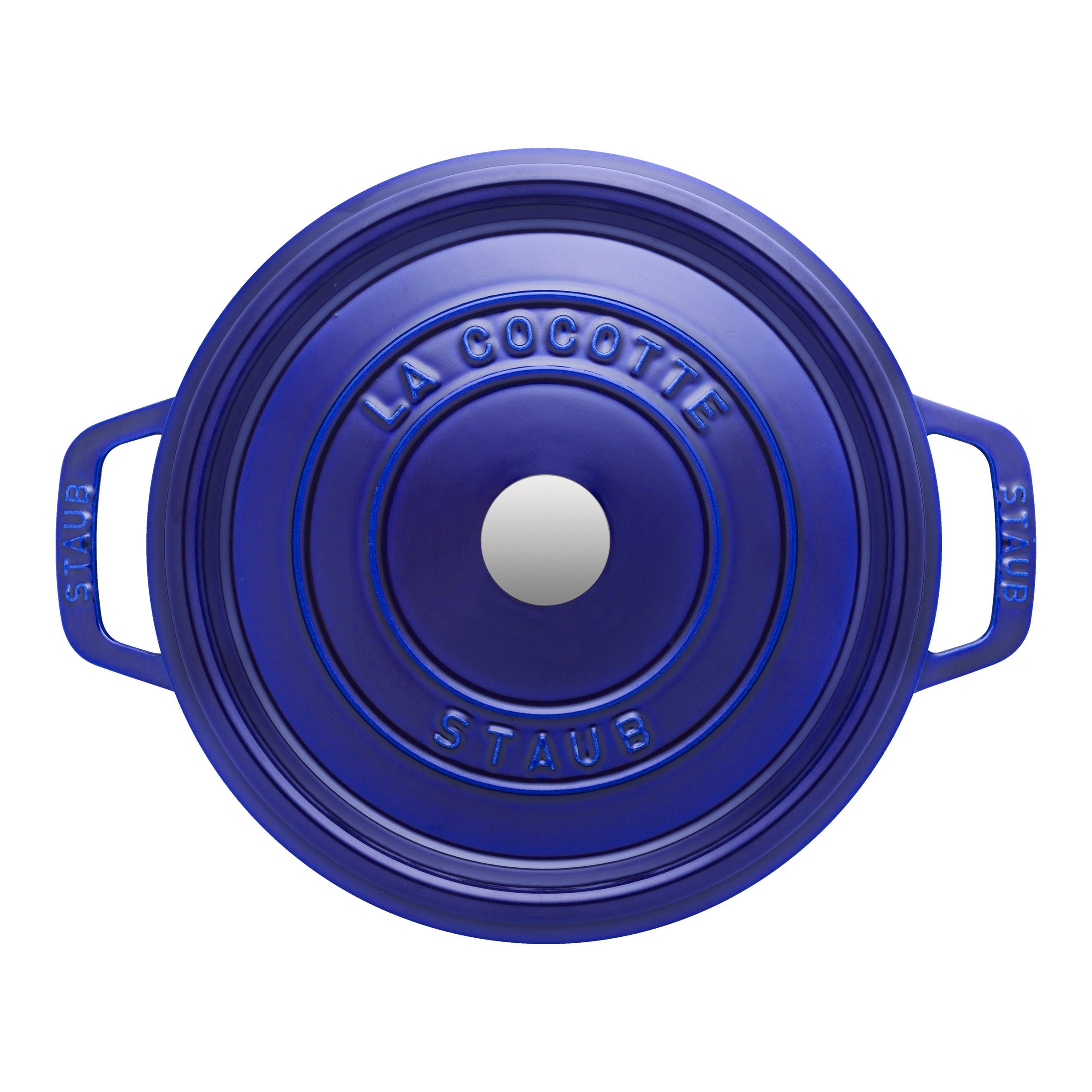 Dark Blue Cast Iron Round Cocotte - 24cm / 3.7L