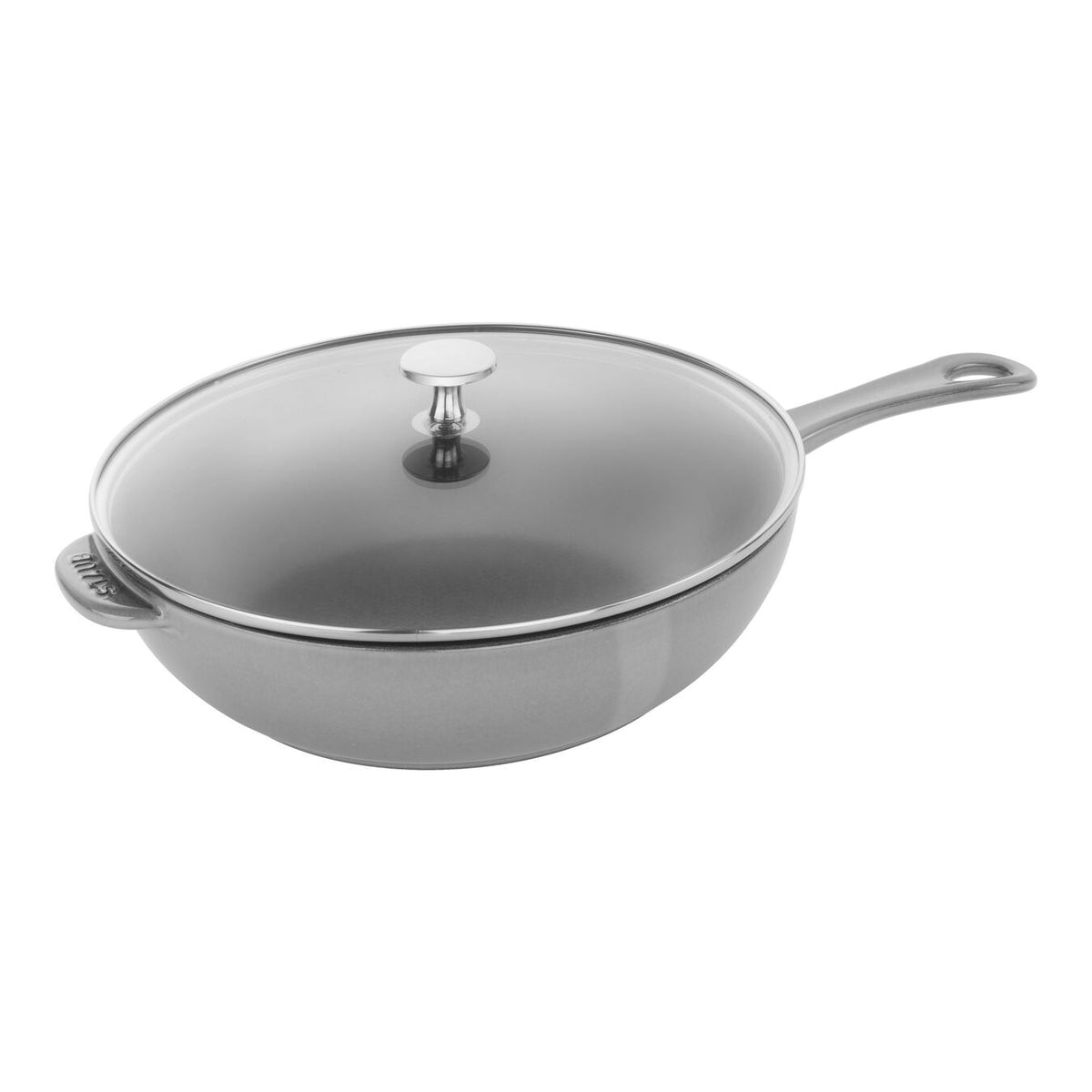 Graphite Grey Cast Iron Daily Pan with Glass Lid - 26cm