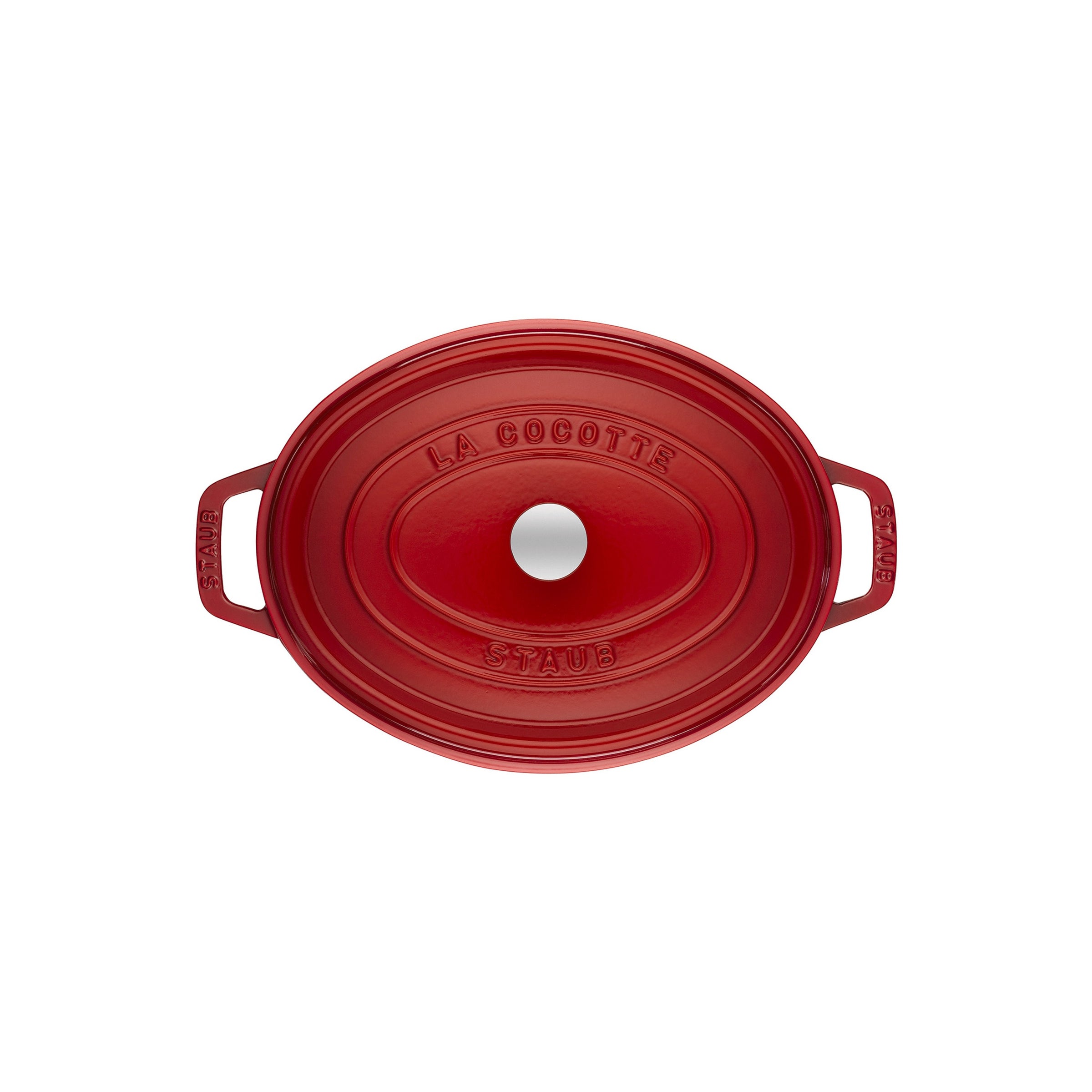 Cherry Red Cast Iron Oval Cocotte - 31cm / 5.5L