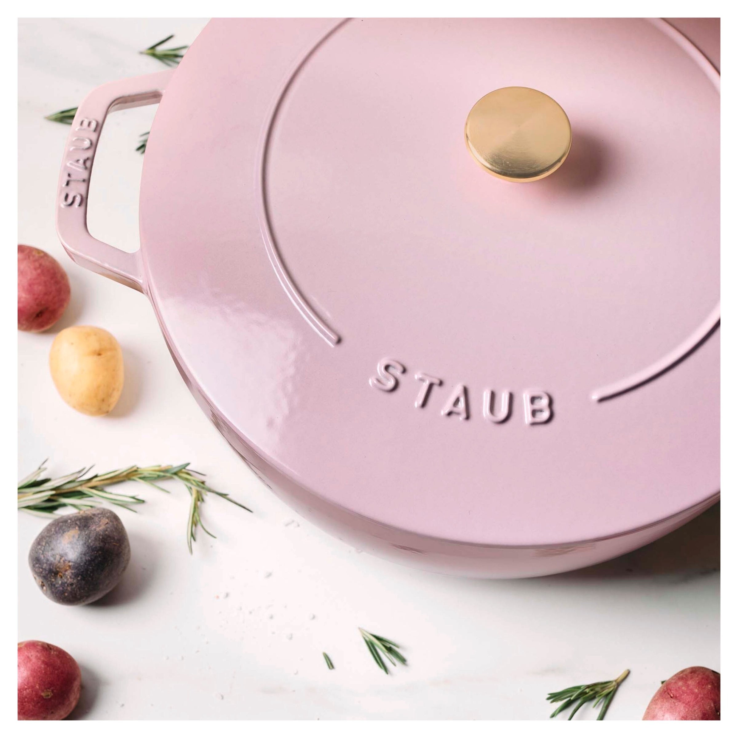Sorbet Rose Cast Iron Round French Oven - 4.8L