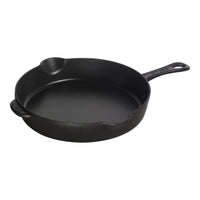 Black Cast Iron Traditional Deep Fry Pan 28cm / 11 inches