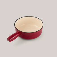 Ensemble à fondue au fromage en fonte émaillée rouge cerise Lugano