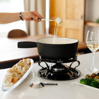 Ensemble à fondue au fromage en fonte noir mat Lugano