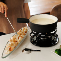 Ensemble à fondue au fromage en fonte noir mat Lugano