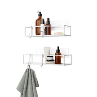 Cubiko White Shower Bins - Set Of 2