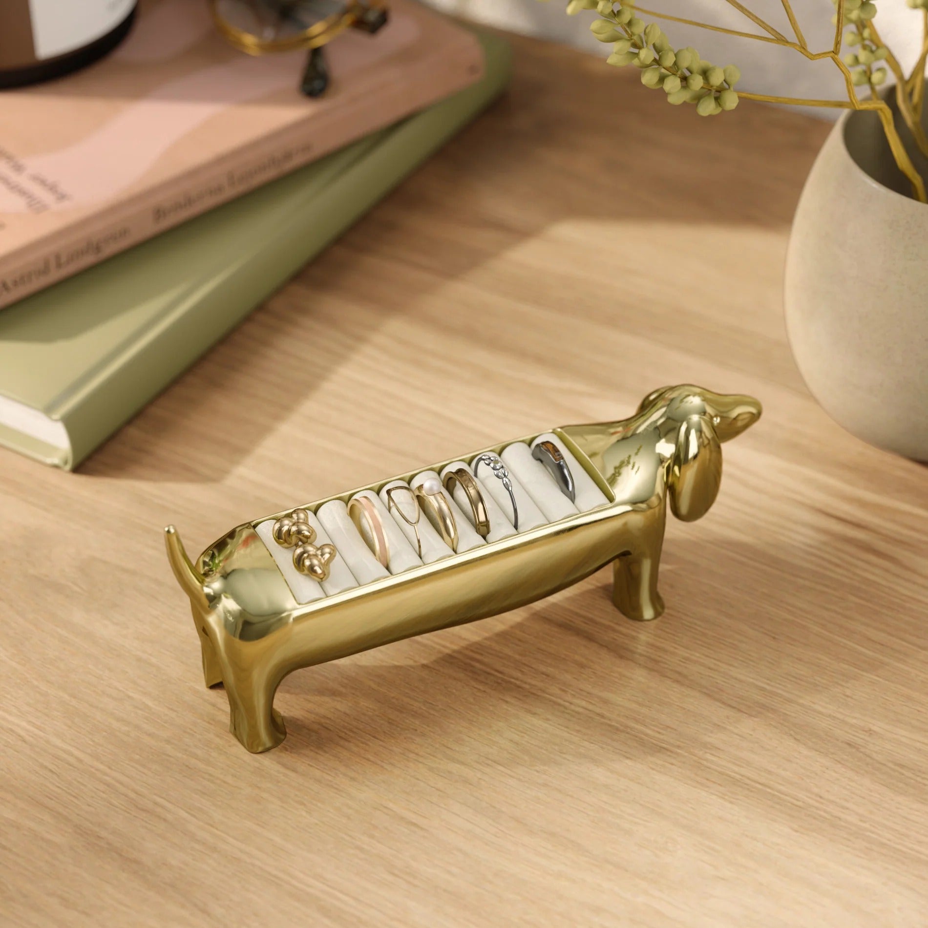 Dachsie Ring Holder - Brass