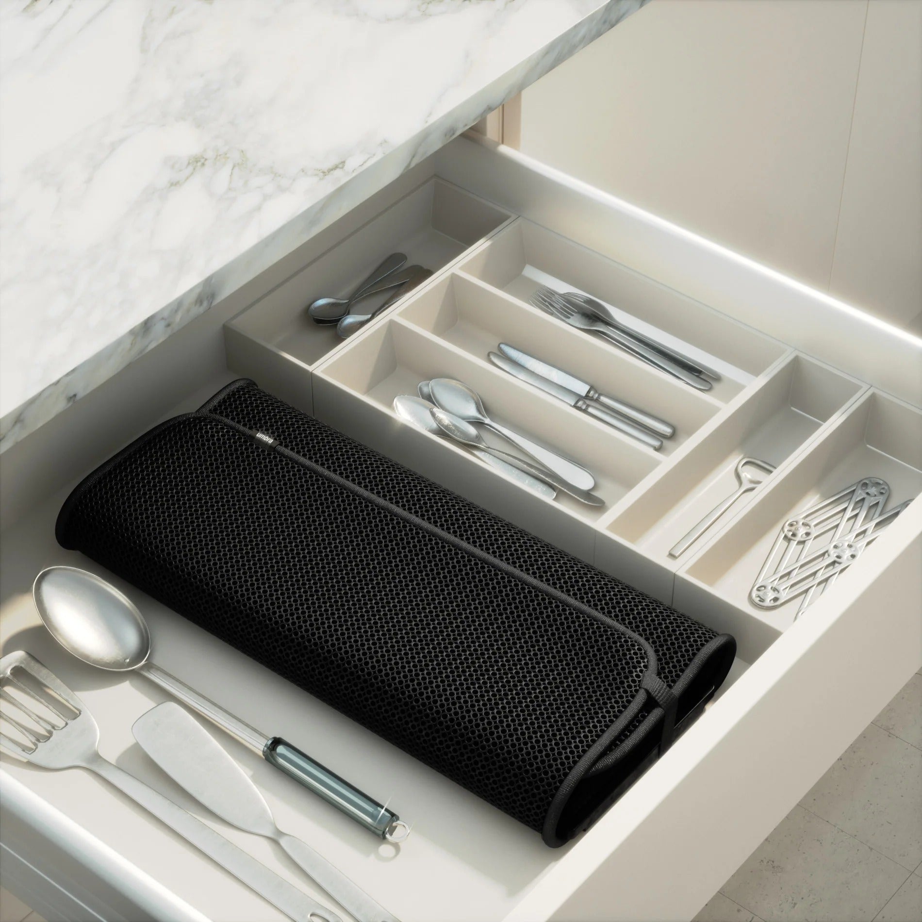 Égouttoir à vaisselle UDry avec tapis - Noir