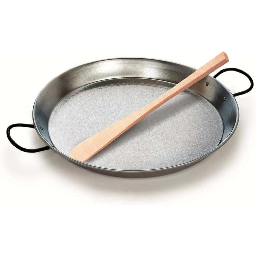 Poêle à Paella en Acier Poli La Valenciana 34 cm