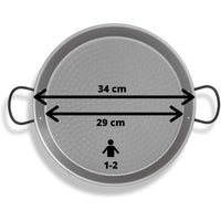 Poêle à Paella en Acier Poli La Valenciana 34 cm