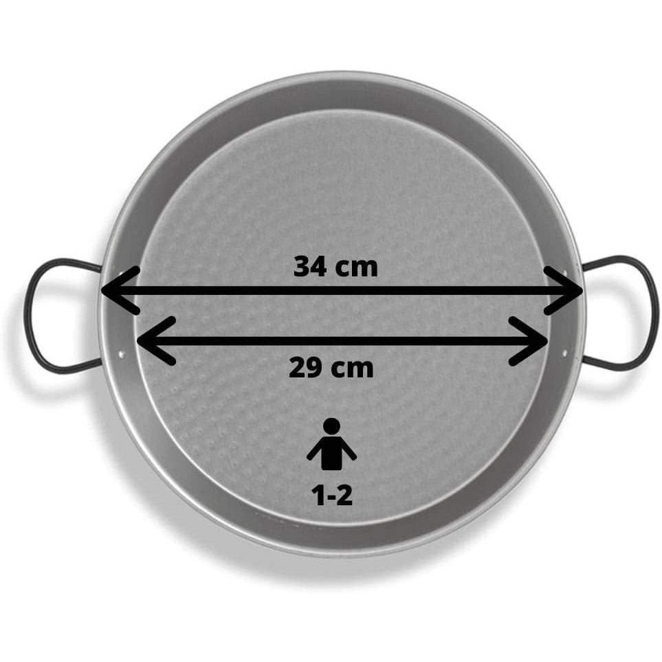 Poêle à Paella en Acier Poli La Valenciana 34 cm