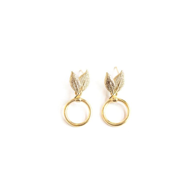 Praline Gold Leaf Studded Earrrings