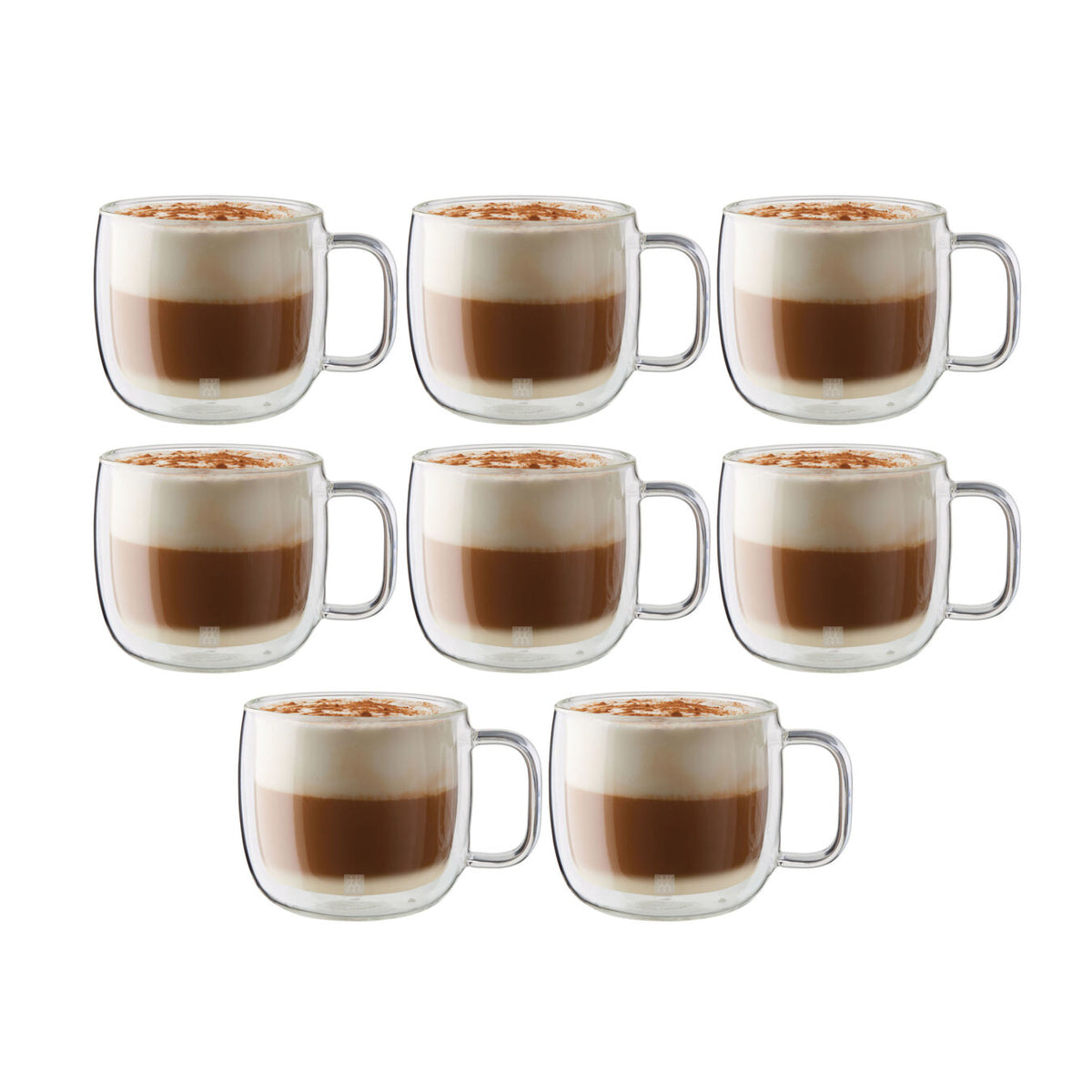 Set of 8 Double-Walled Sorrento Plus Cappuccino Glasses