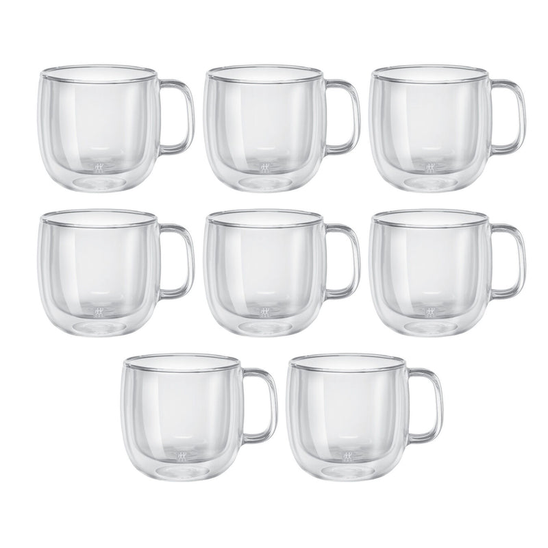 Set of 8 Double-Walled Sorrento Plus Cappuccino Glasses