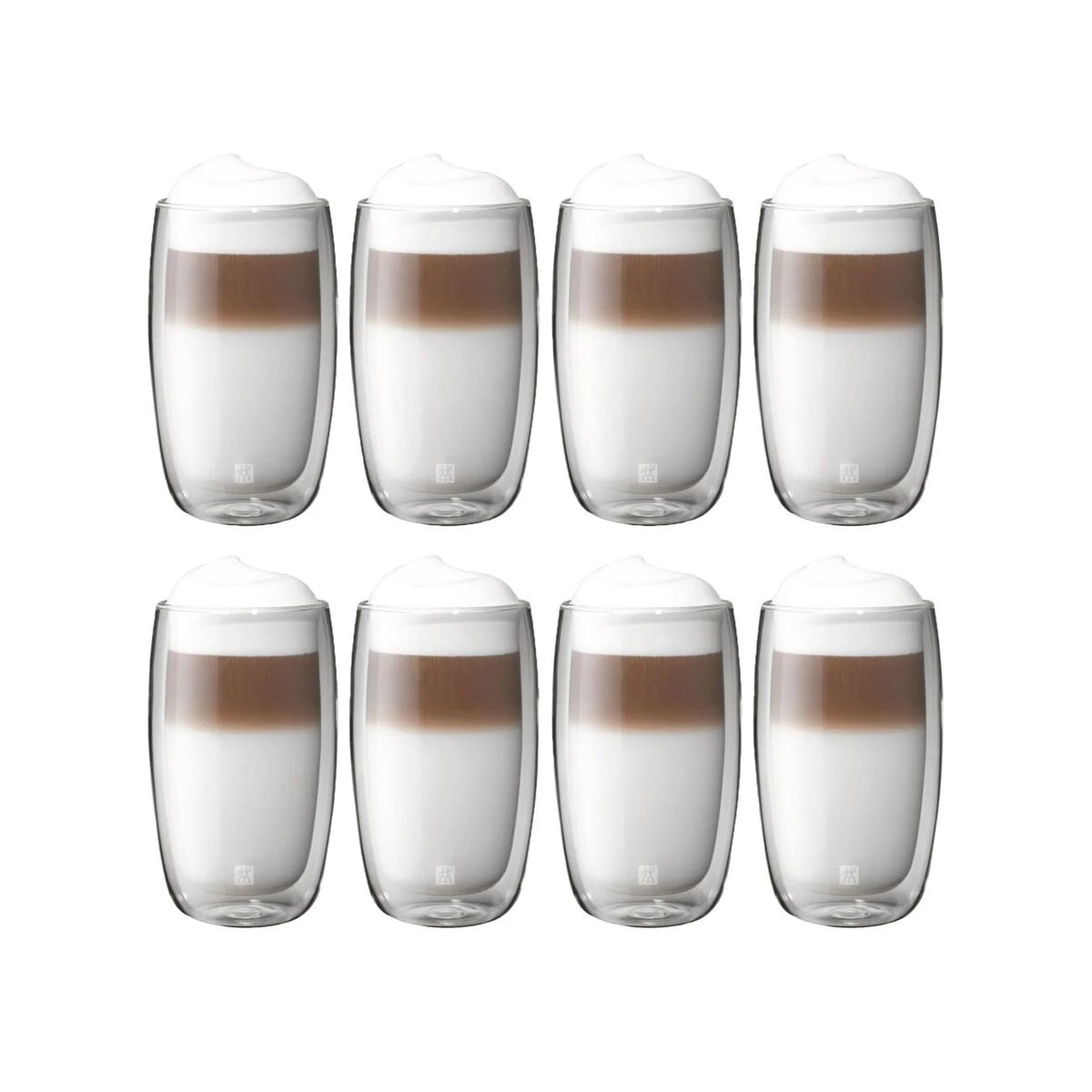 Set of 8 Double-Walled Sorrento Latte Glasses 