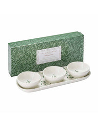 Amor Porcelain Three Bowls and Tray Set