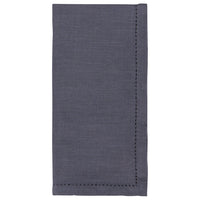 Charcoal Hemstitch Linen Napkins Set of 4