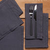 Charcoal Hemstitch Linen Napkins Set of 4