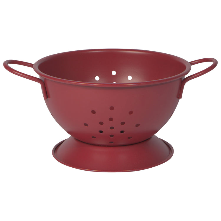 Matte Steel Carmine Red Colander Small