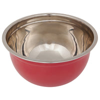 Matte Steel Carmine Red Mixing Bowls Set of 3