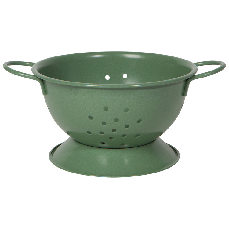 Matte Steel Elm Green Colander Small