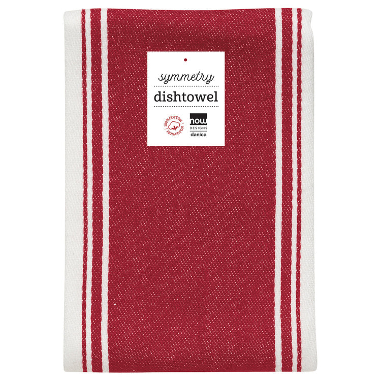 Symmetry Carmine Red Dishtowel