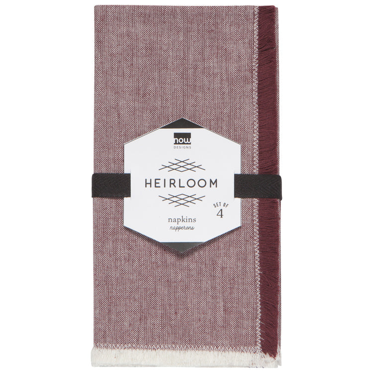 Wine Chambray Napkins Set of 4