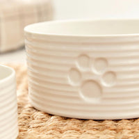 White Porcelain Pet Bowl 7.75"