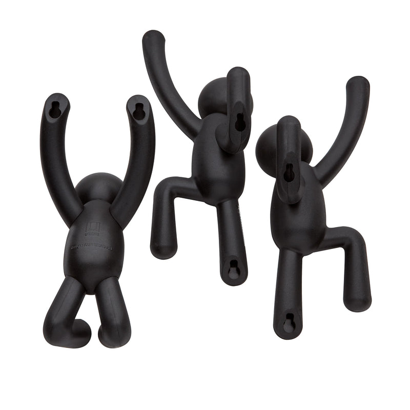 Buddy Wall Hooks - Set of 3 - Black