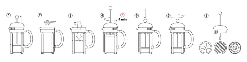 French Press coffee maker, 3 cup, 0.35 l, 12 oz