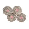 Set of 4 Gray Felt Heart Coasters