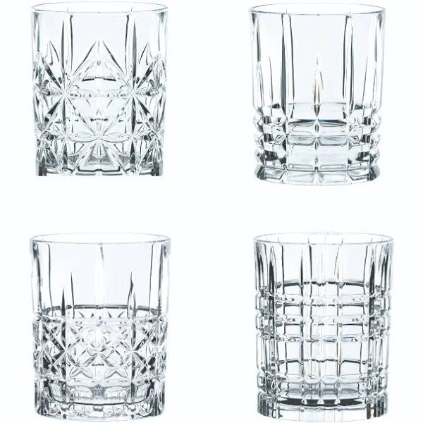 SET OF 4 CRYSTAL WHISKY TUMBLERS HIGHLAND