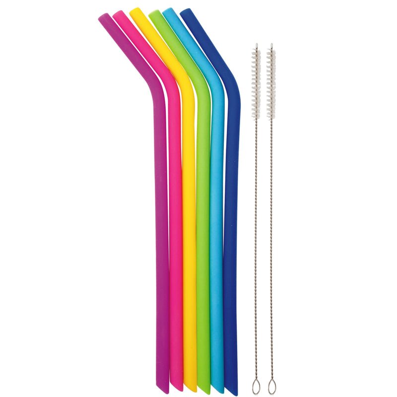 Set of 6 Reusable Silicone Straws