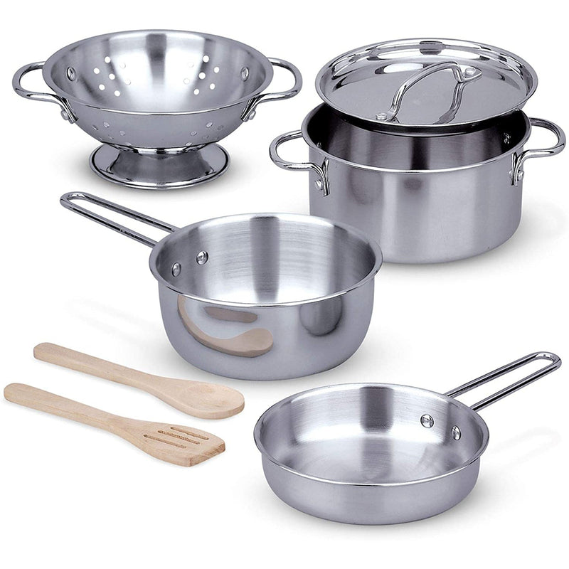 Stainless Steel Pots & Pans Play Set - 8 pieces