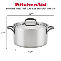 5-Ply Clad Stockpot with Lid, 8-Quart, Polished Stainless Steel