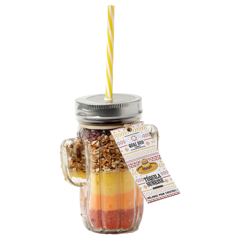 Tequila Sunrise cocktail mix cactus glass