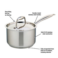 Meyer Accolade Stainless Steel 2L Saucepan with cover, Made in Canada