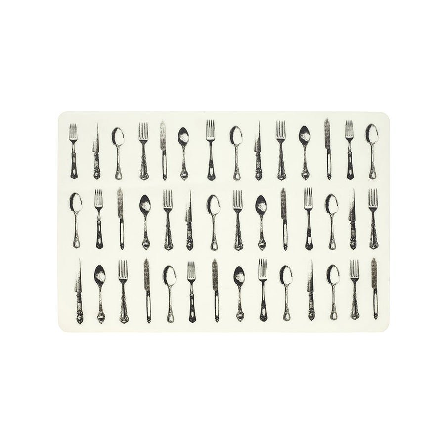 Vintage Cutlery Soft Touch Placemat Black