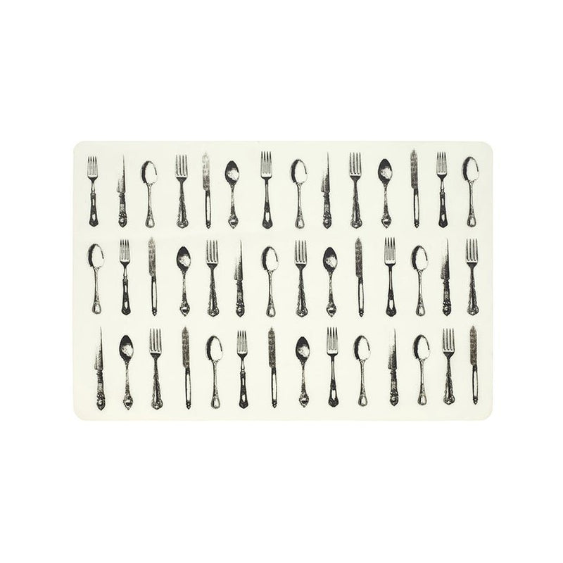 Vintage Cutlery Soft Touch Placemat Black