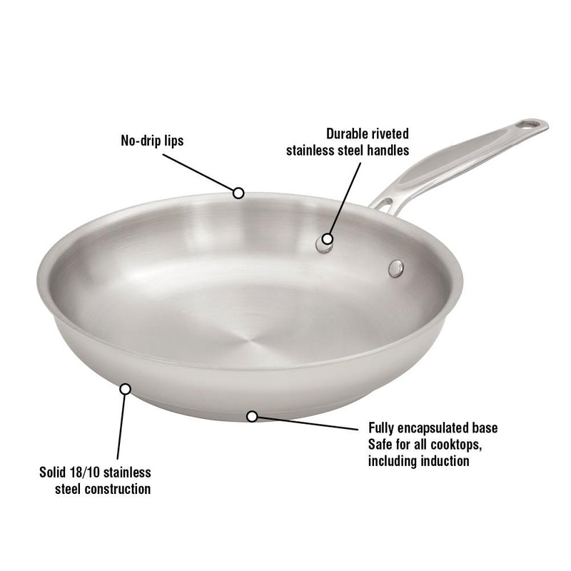 Meyer Confederation Stainless Steel 24cm/9.5" Frying Pan, Skillet, Made in Canada